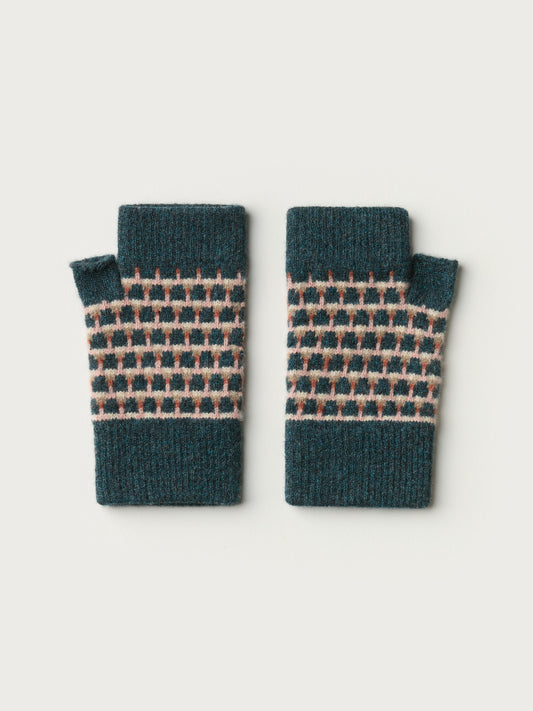 Fingerless Mitten "Basket" - Ink, Sweetpea, Iron Oxide - Pre-Order
