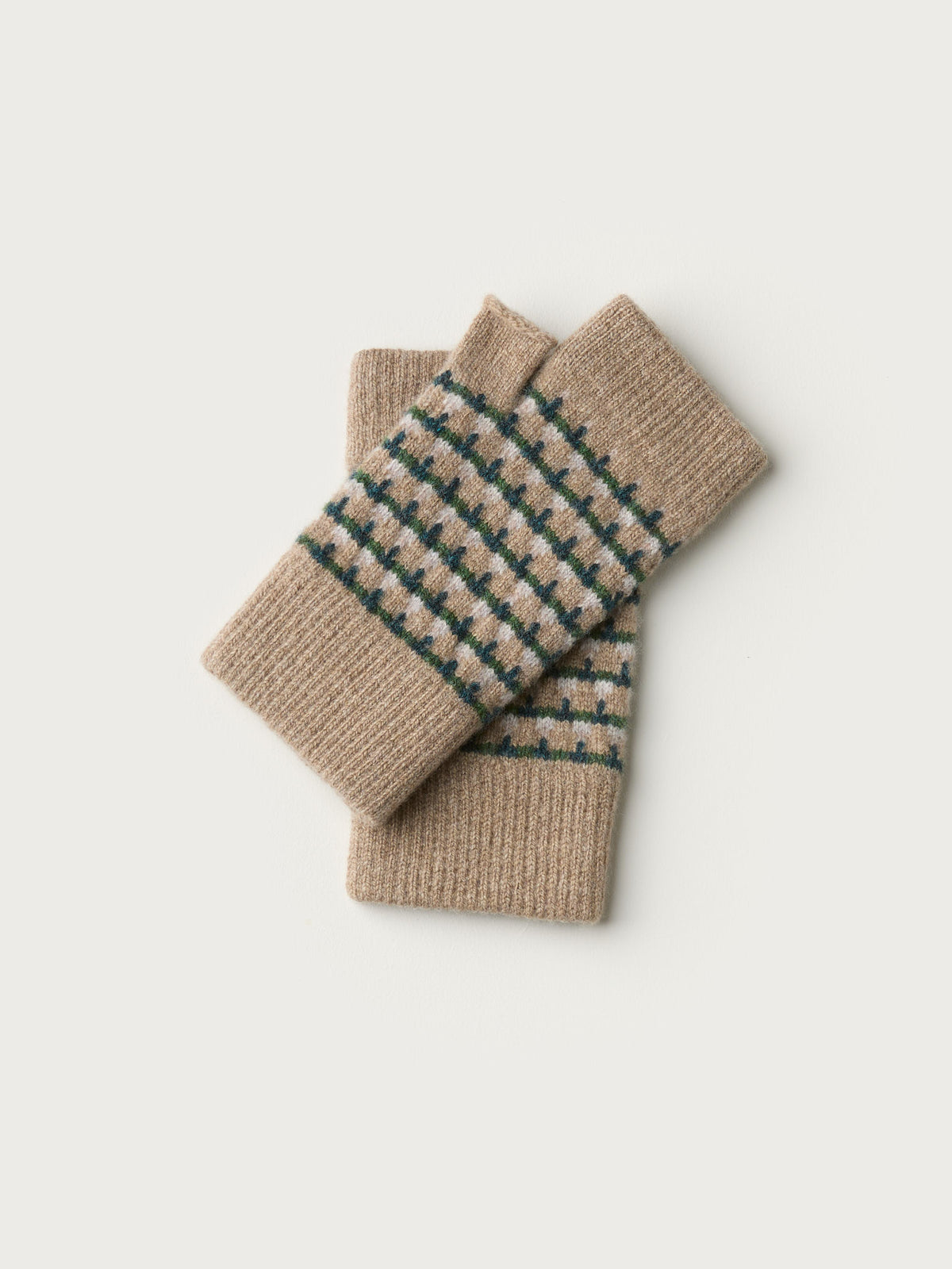 Fingerless Mitten "Basket" - Wren, Ink, Pine - Pre-Order