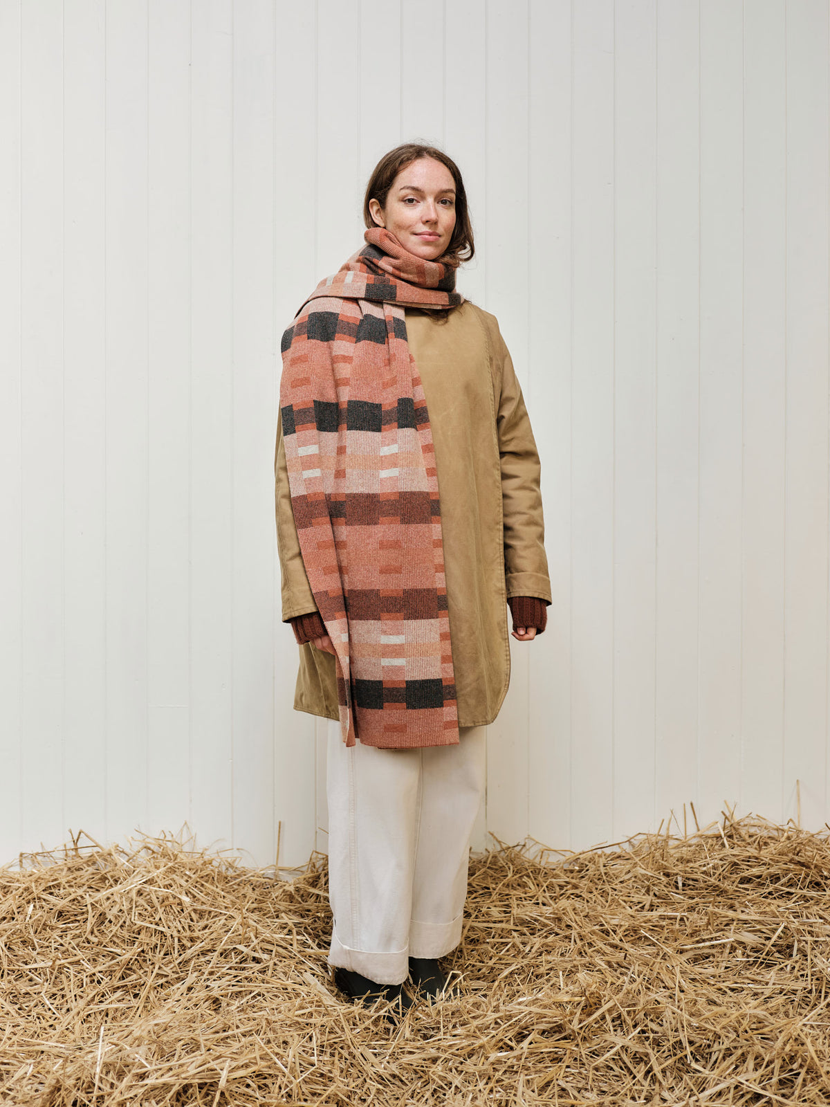 Scarf "Stockholm" - Iron Oxide, Barley, Ink
