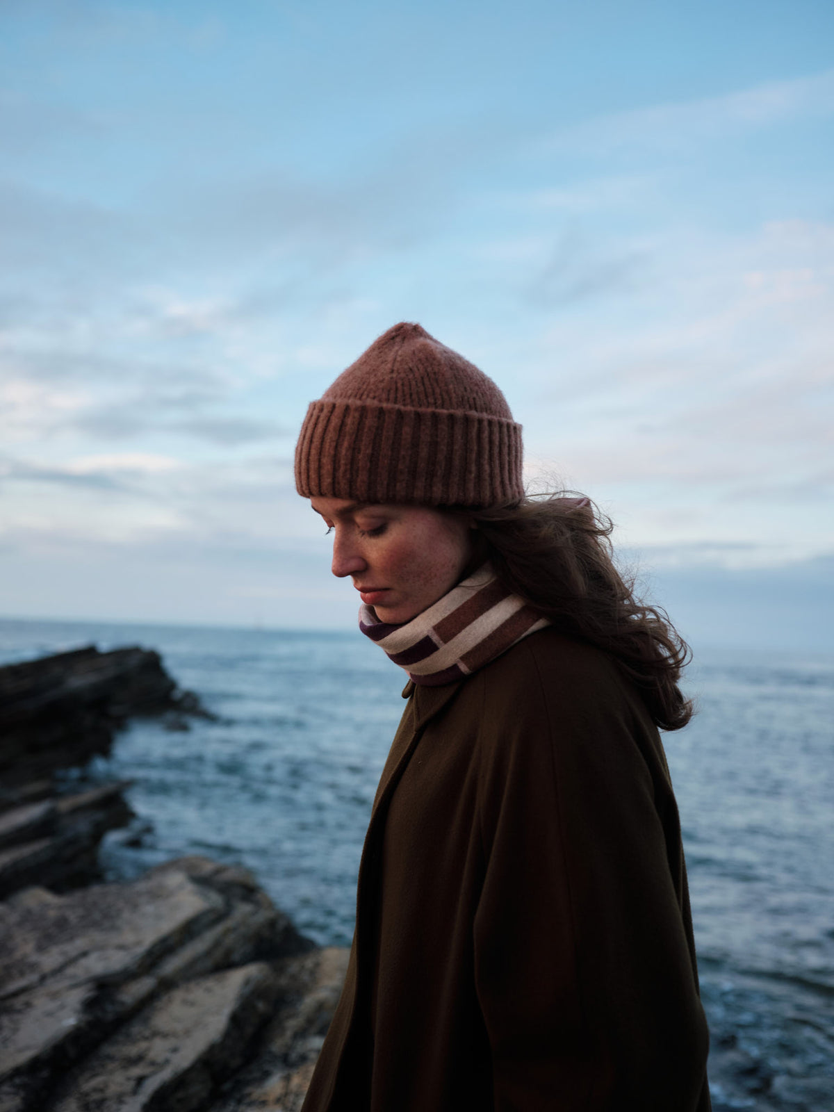 Circle Scarf "Harbour" - Oat, Bramble, Sweetpea