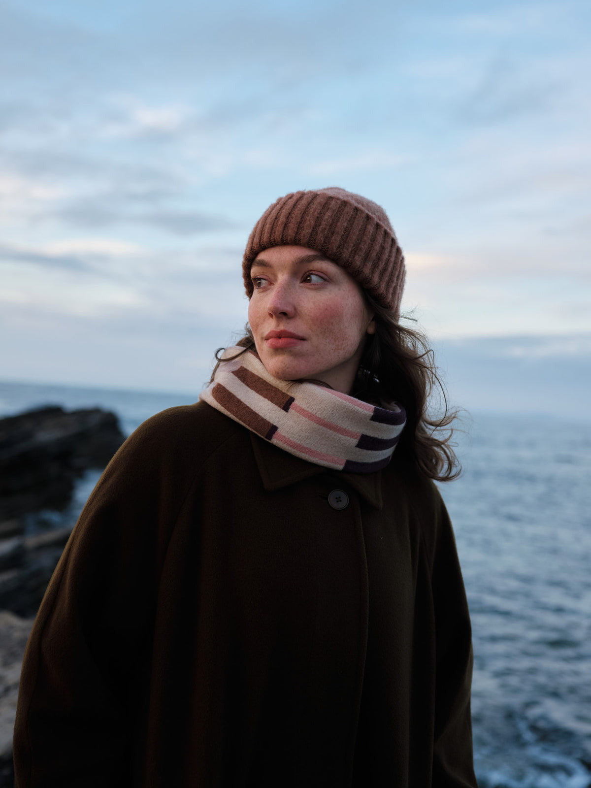 Circle Scarf "Harbour" - Oat, Bramble, Sweetpea