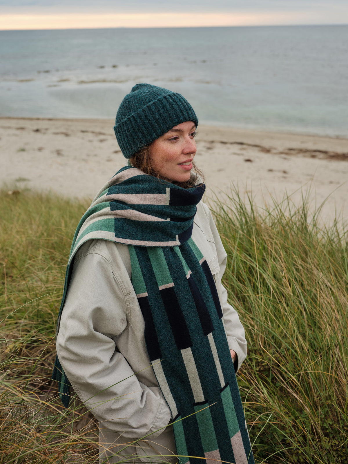 Scarf "Harbour" - Willow, Ink, Dulse