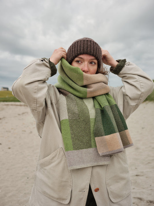 Scarf "Acre" - Field Green, Barley, Dove
