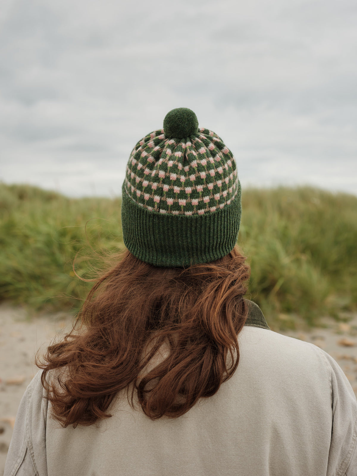 Pom Hat "Basket" - Pine, Field Green, Sweetpea