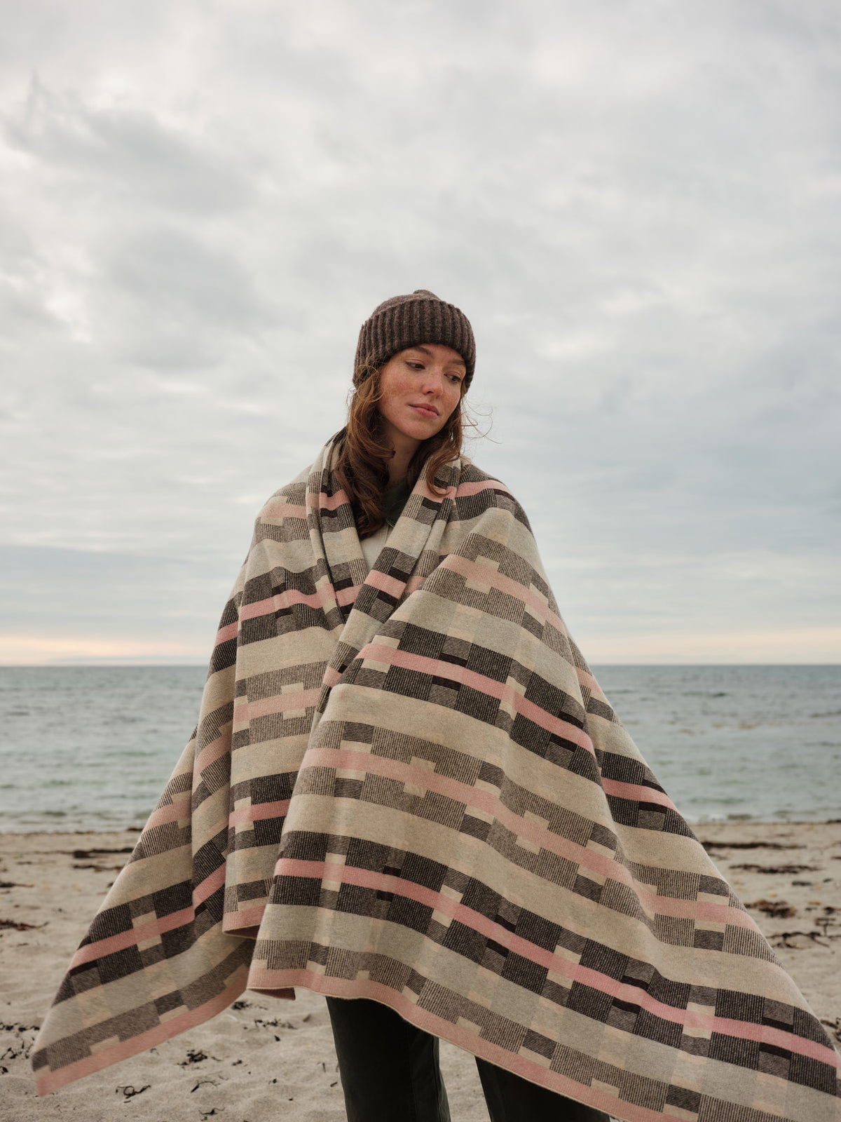 Blanket "Stockholm" - Oat, Loam, Sweetpea