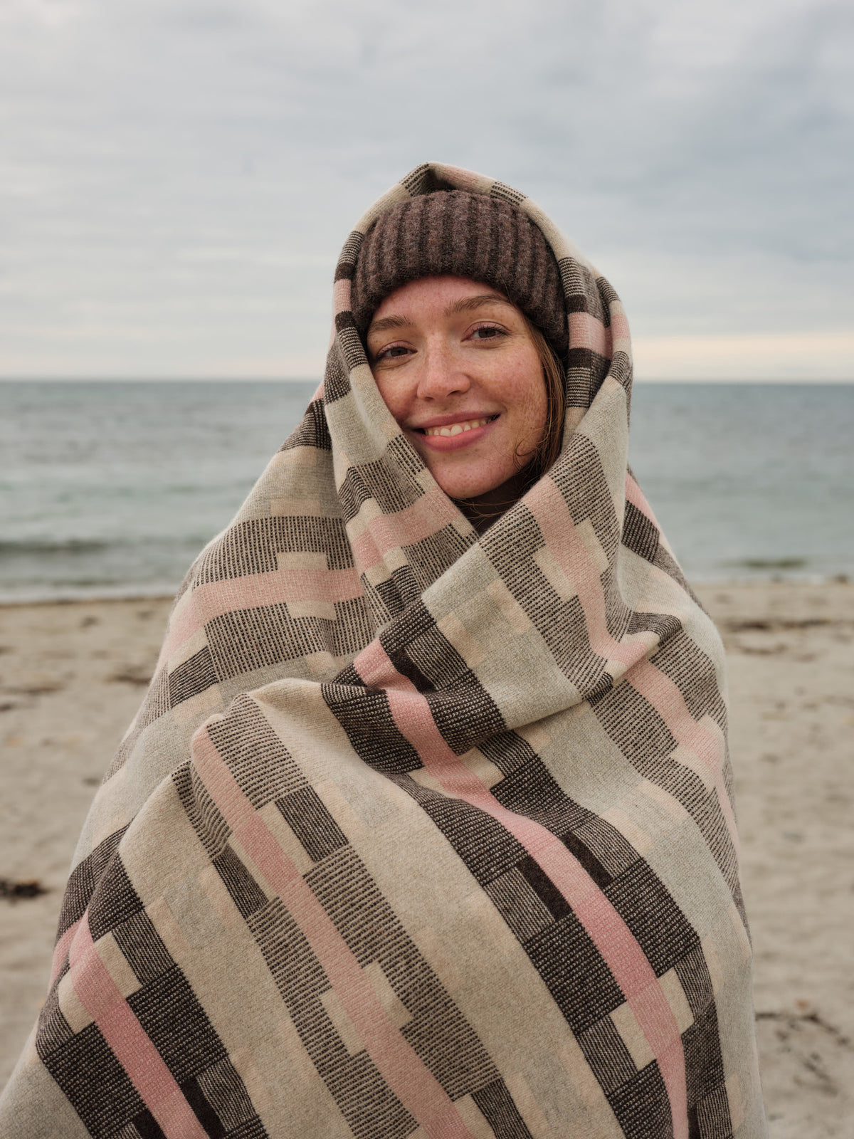 Blanket "Stockholm" - Oat, Loam, Sweetpea