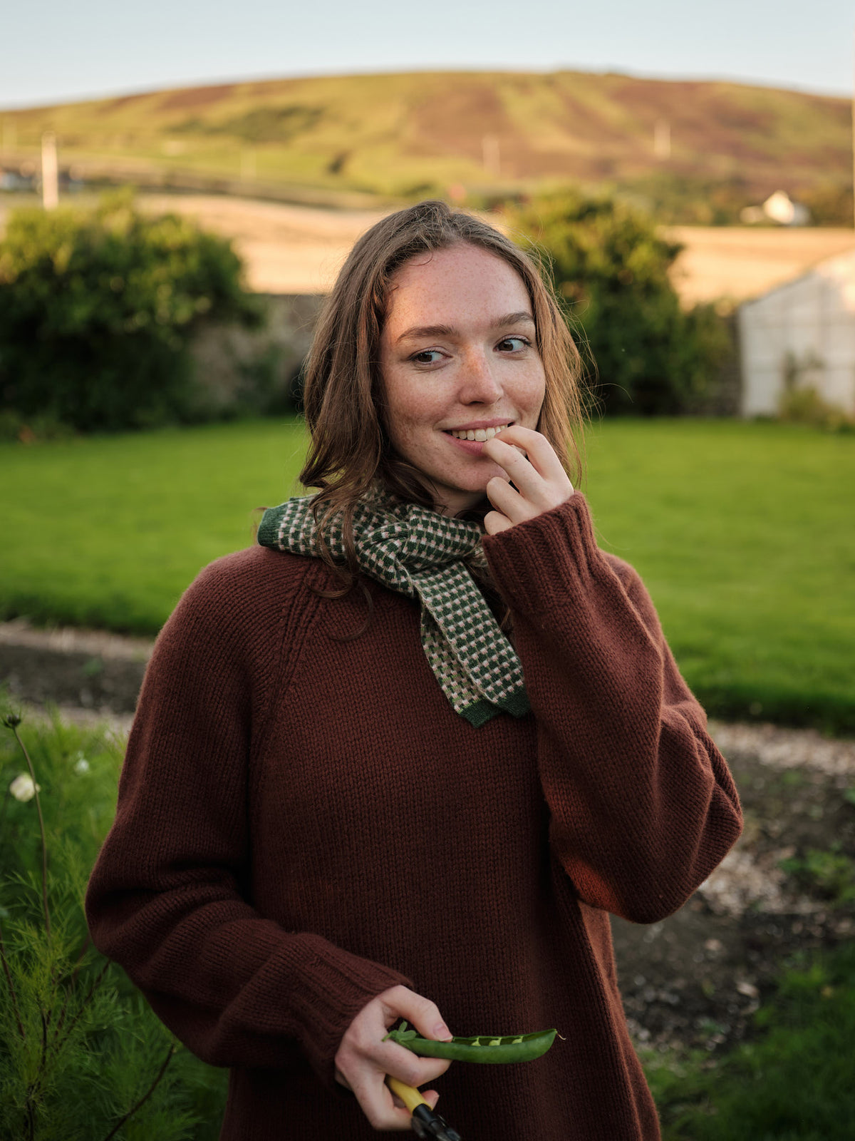 Neckerchief "Basket" - Pine, Field Green, Sweetpea