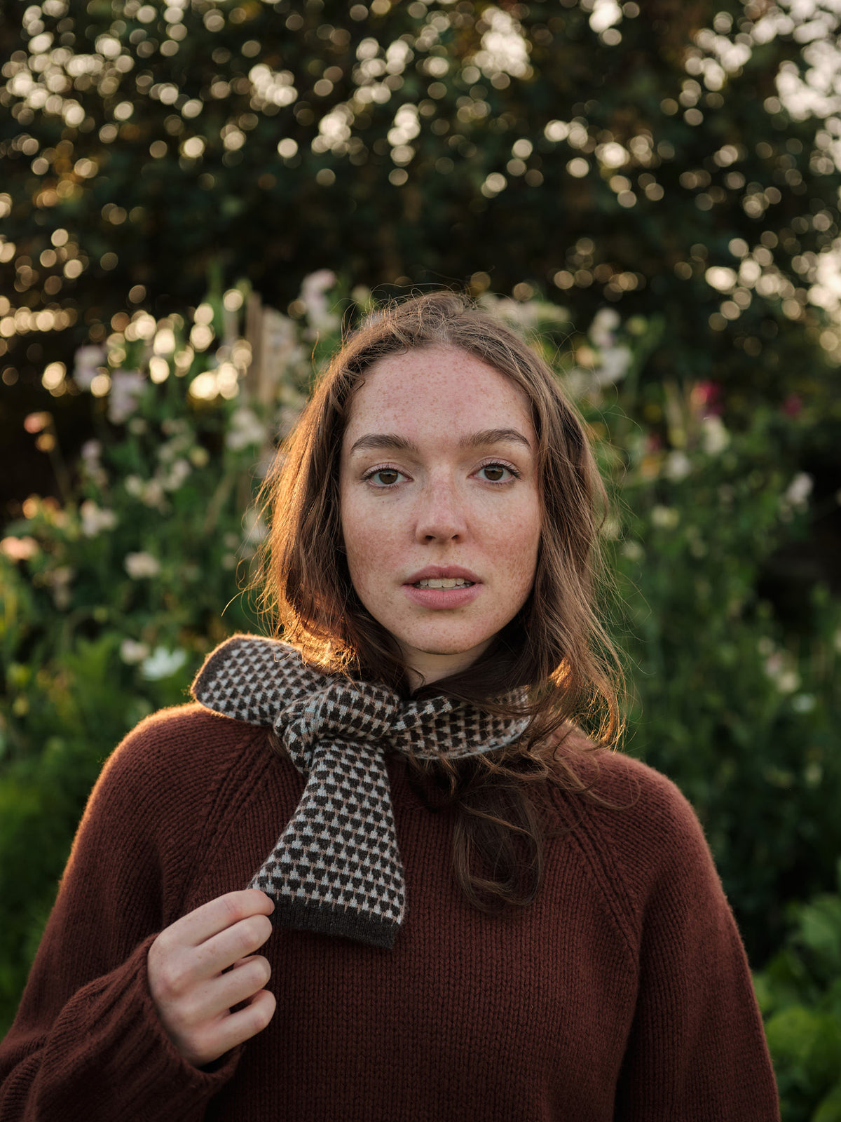 Neckerchief "Basket" - Loam, Dulse, Haar