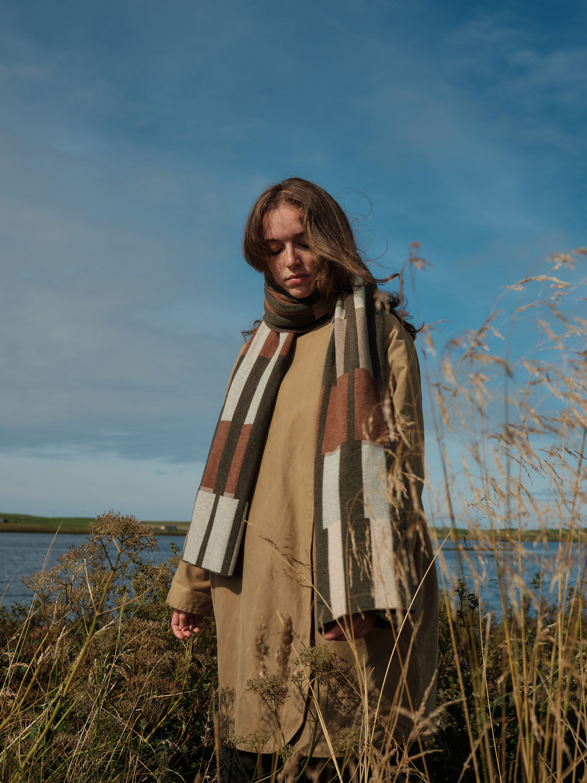 Scarf "Harbour" - Nettle, Hazelnut, Wren