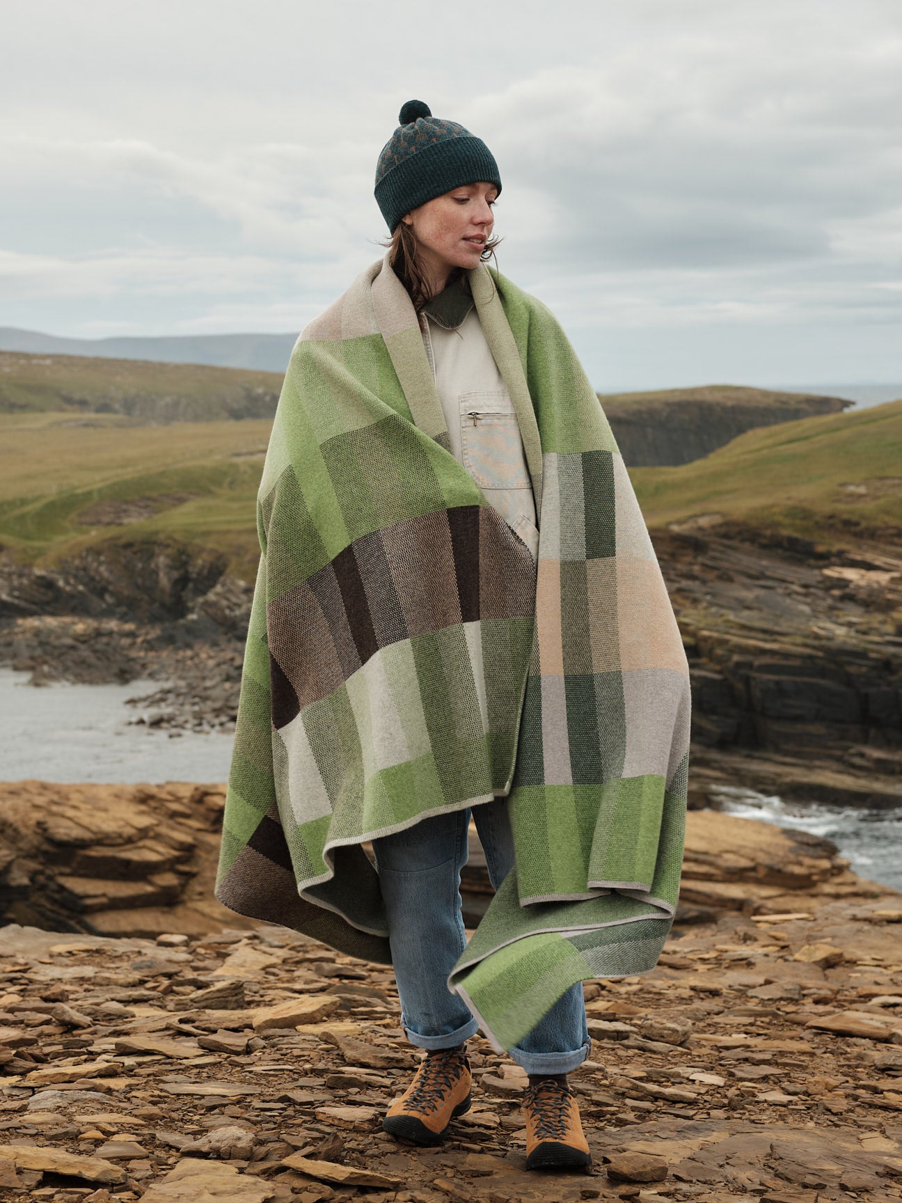 Blanket "Acre" - Field Green, Barley, Dove