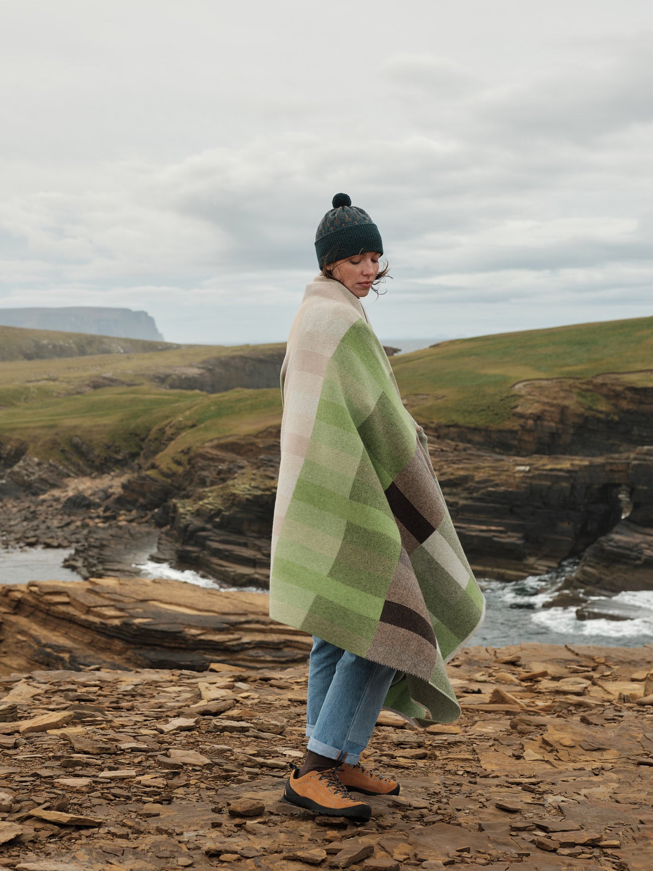 Blanket "Acre" - Field Green, Barley, Dove