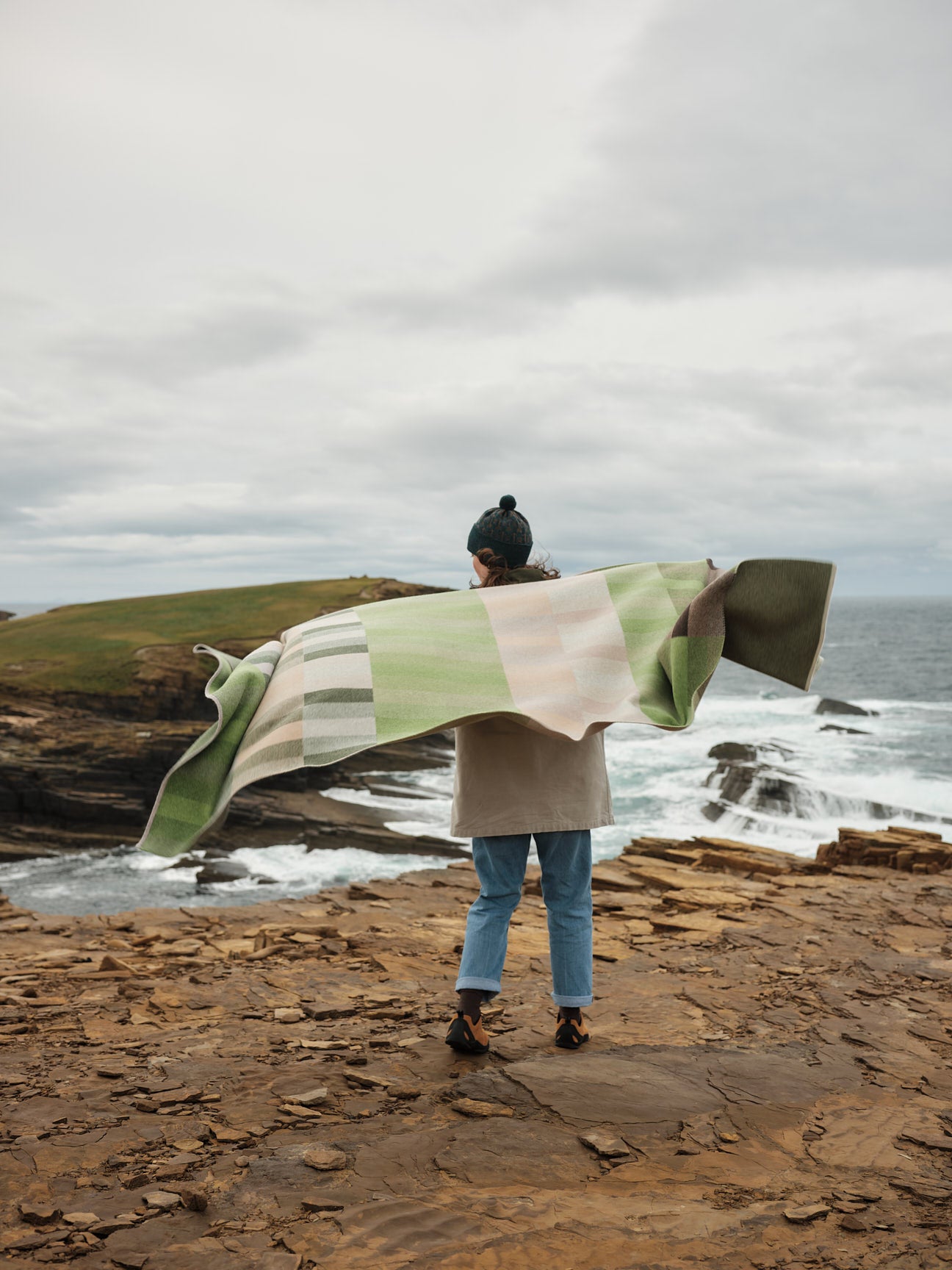 Blanket "Acre" - Field Green, Barley, Dove