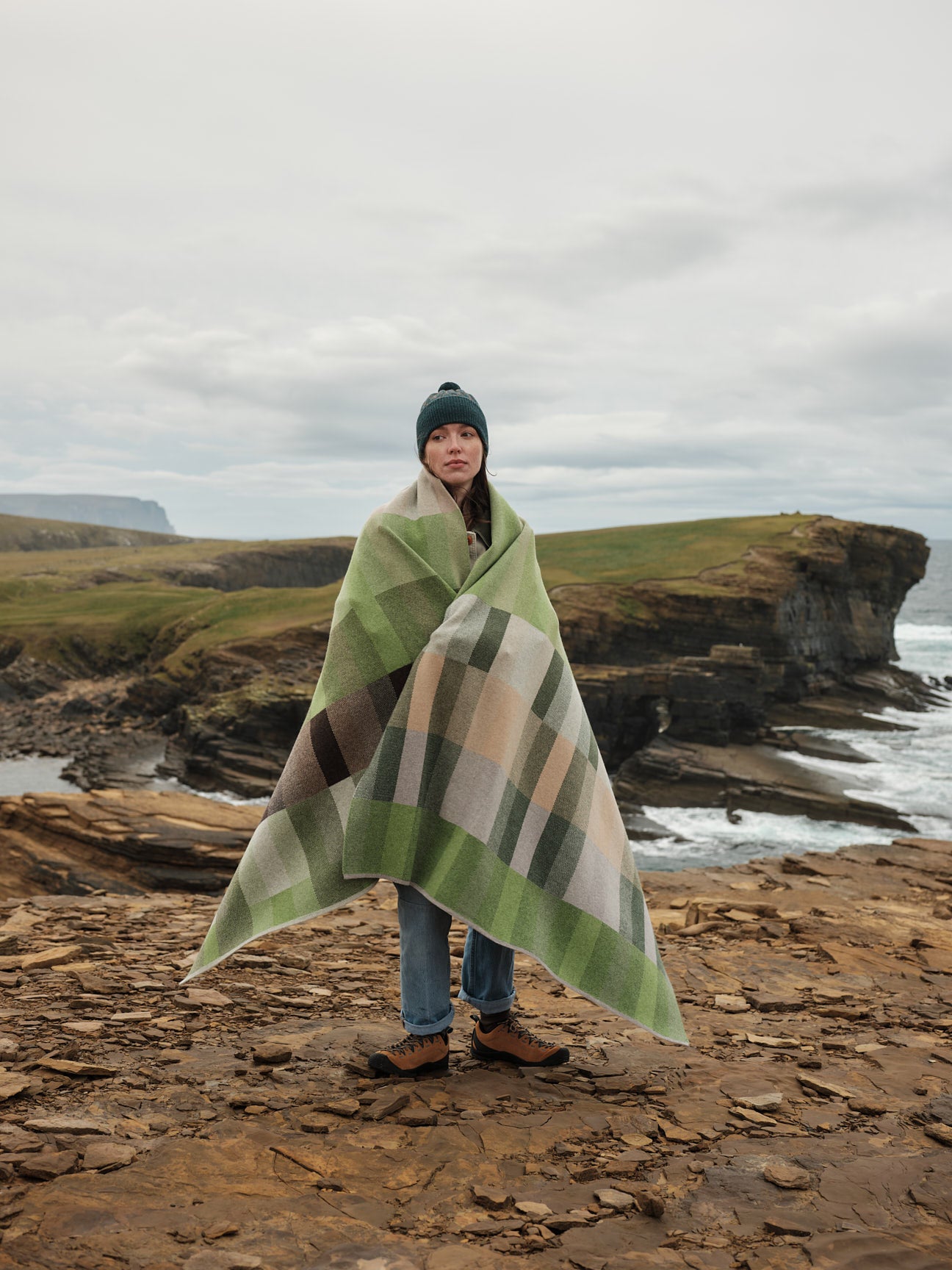 Blanket "Acre" - Field Green, Barley, Dove