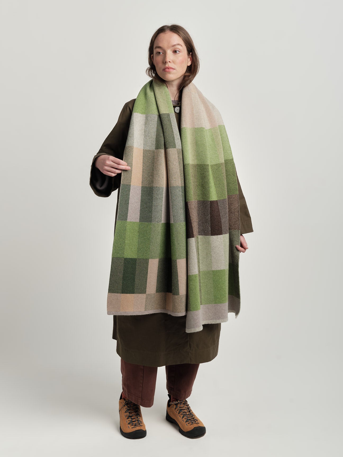 Scarf "Acre" - Field Green, Barley, Dove