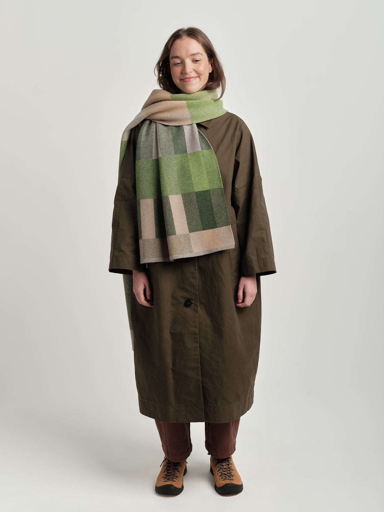 Scarf "Acre" - Field Green, Barley, Dove
