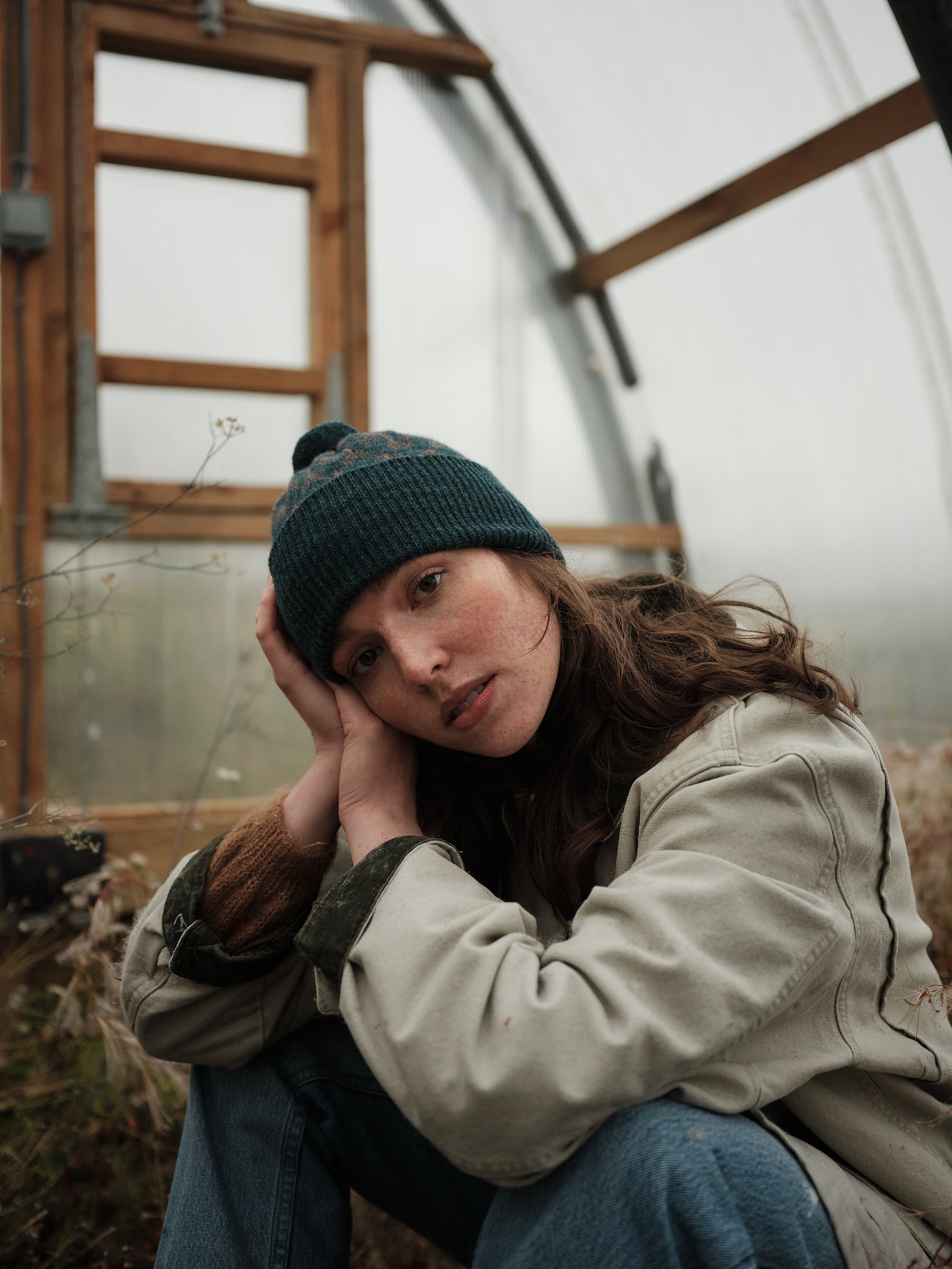 Pom Hat "Arrow" - Ink & Hazelnut