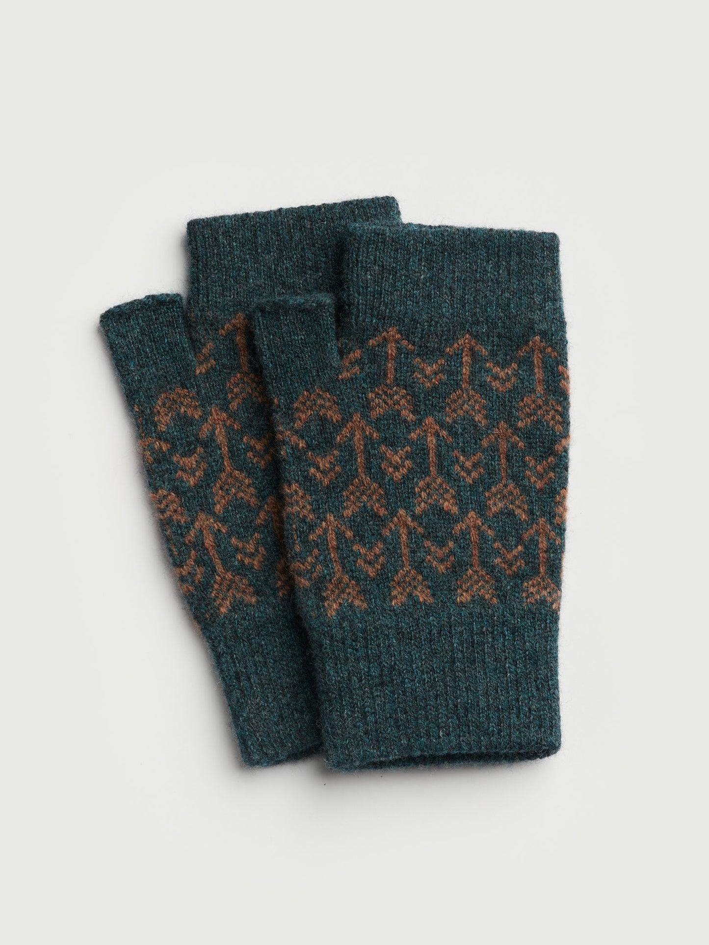 Fingerless Mitten "Arrow" - Ink & Hazelnut