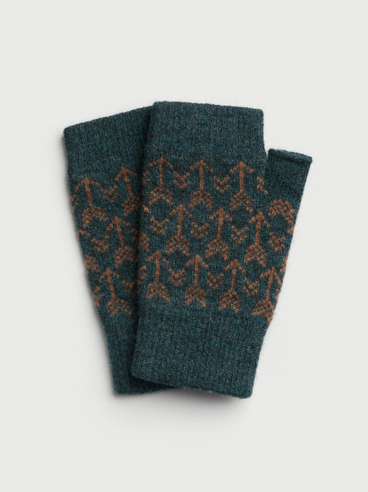 Fingerless Mitten "Arrow" - Ink & Hazelnut
