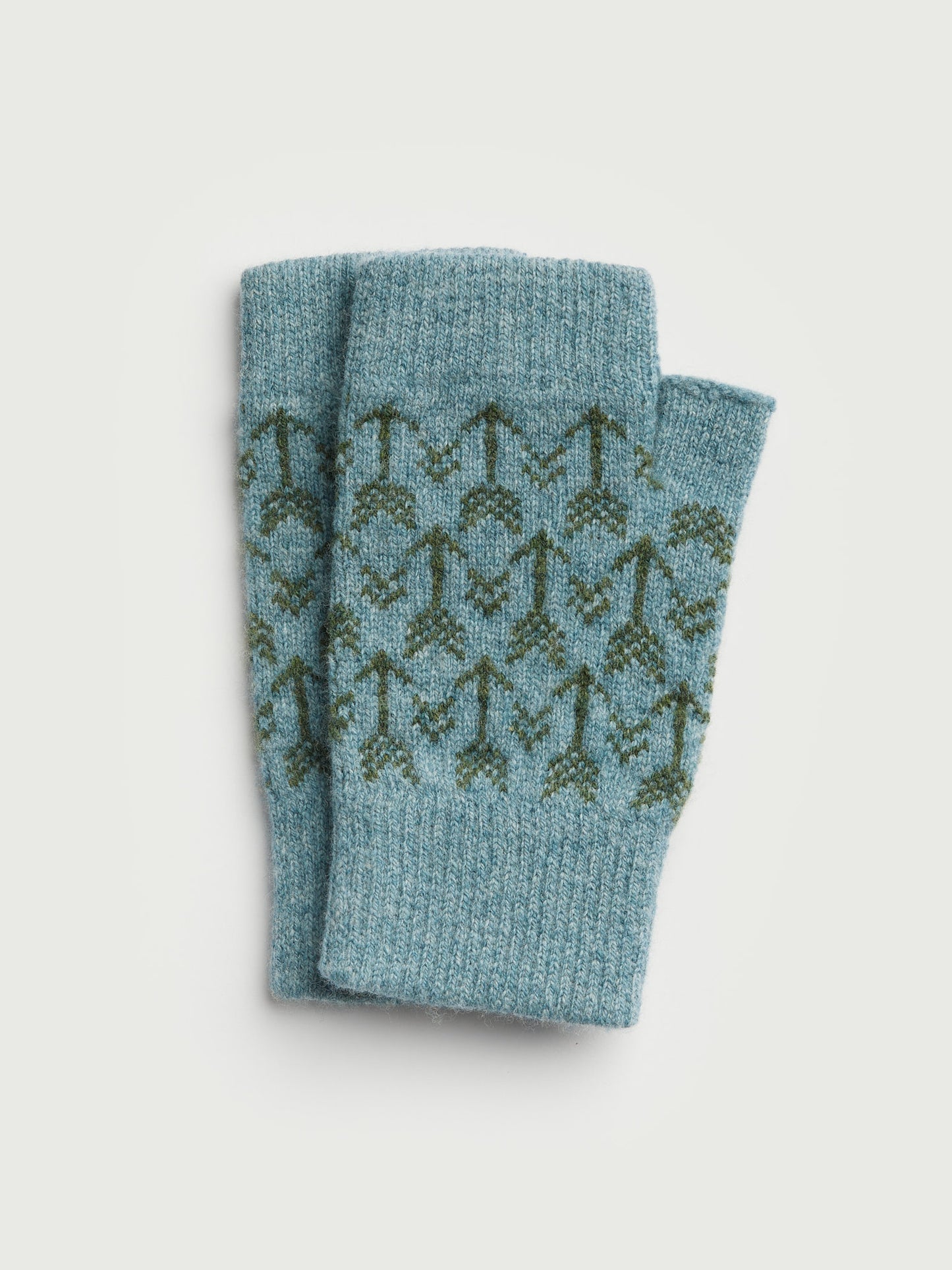 Fingerless Mitten "Arrow" - North Sea & Pine