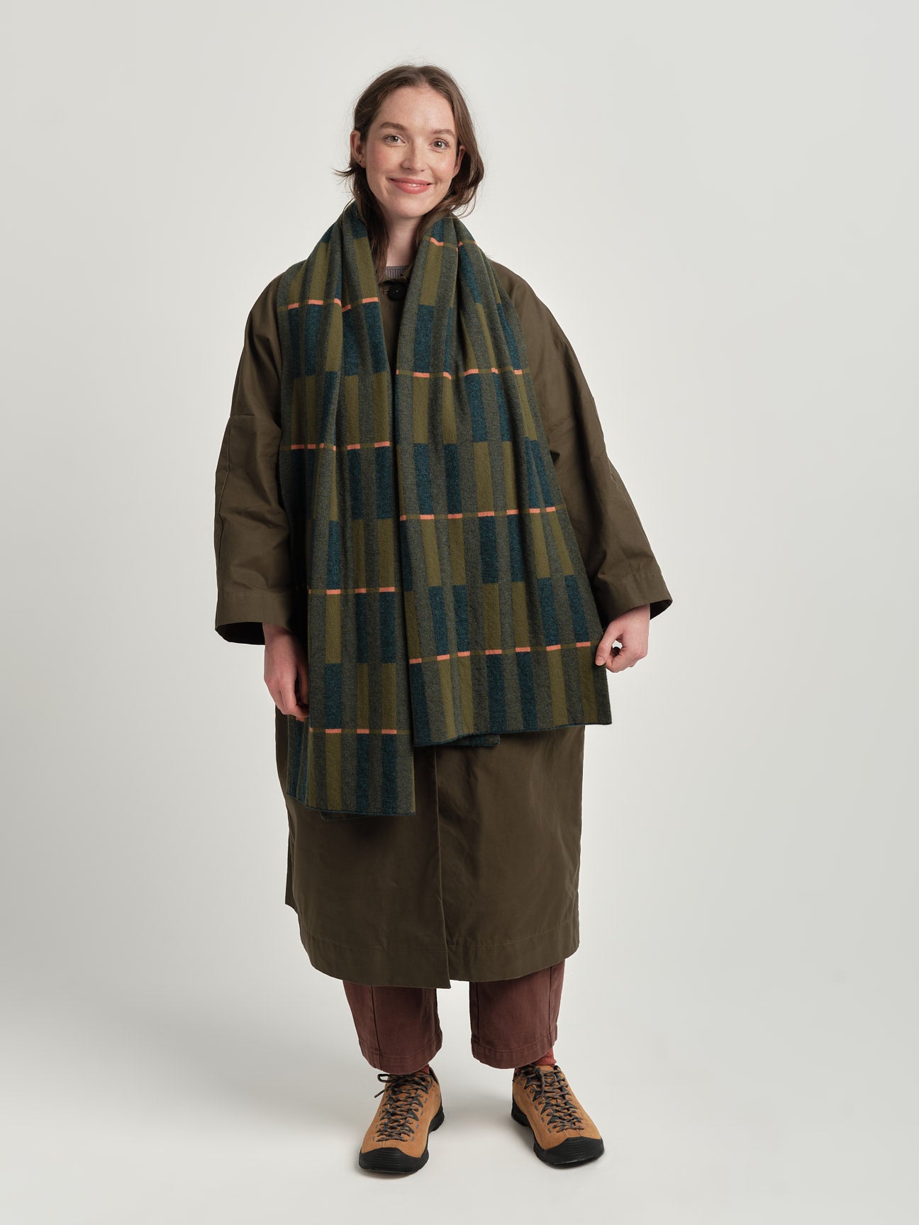 Scarf "Garden" - Olive & Ink