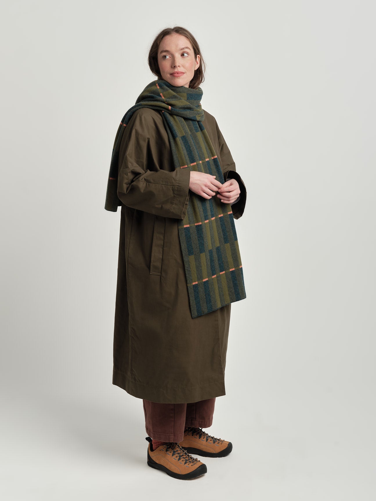 Scarf "Garden" - Olive & Ink