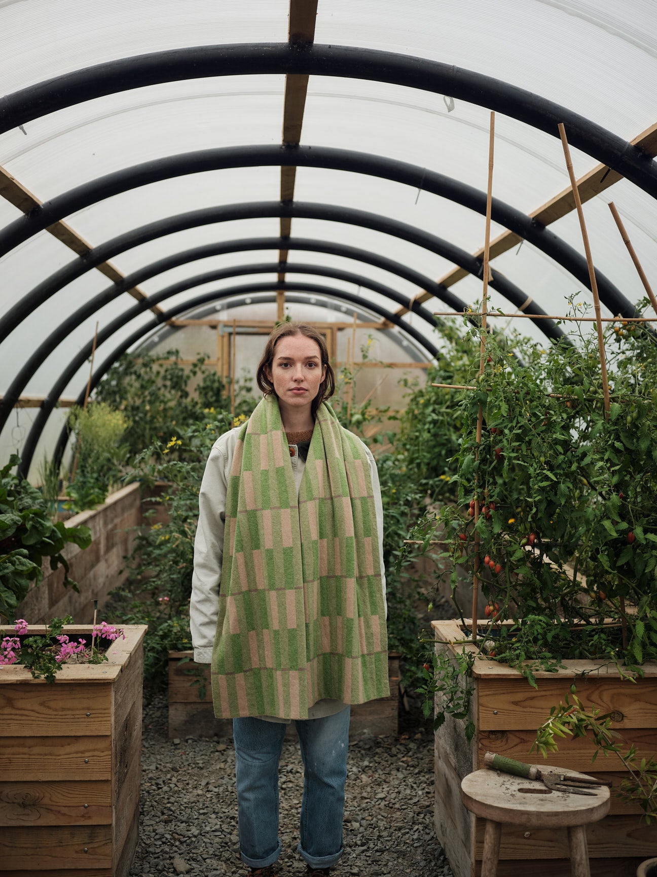 Scarf "Garden" - Barley & Field Green