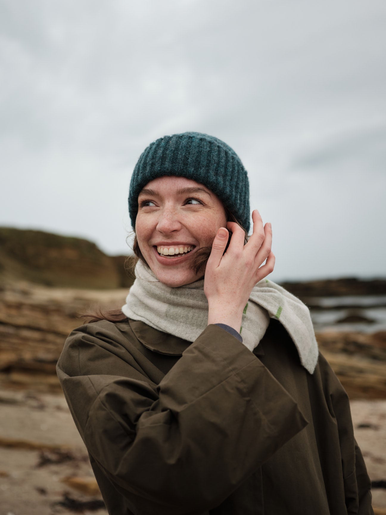 Small Scarf "Garden" - Birch & Swansdown