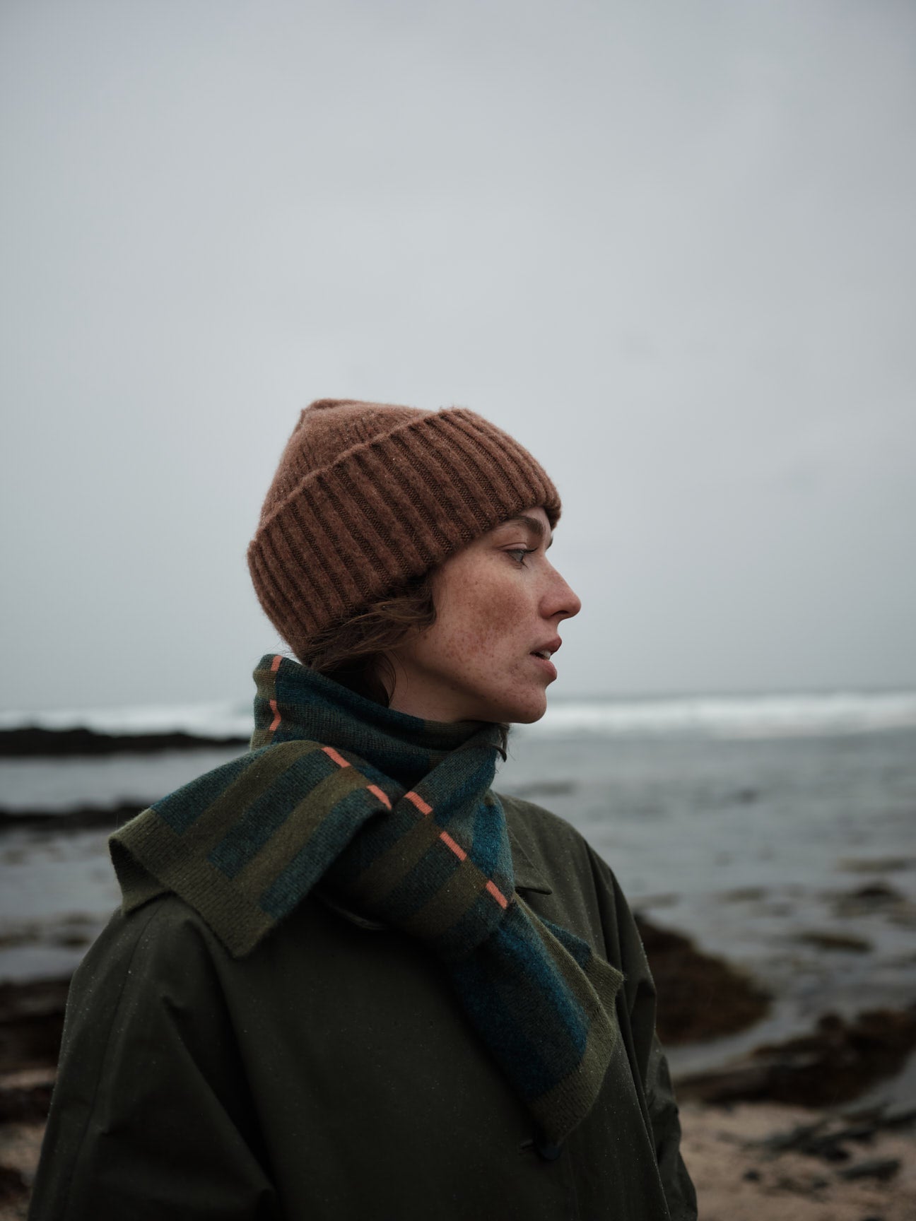 Small Scarf "Garden" - Olive & Ink (pre-order)