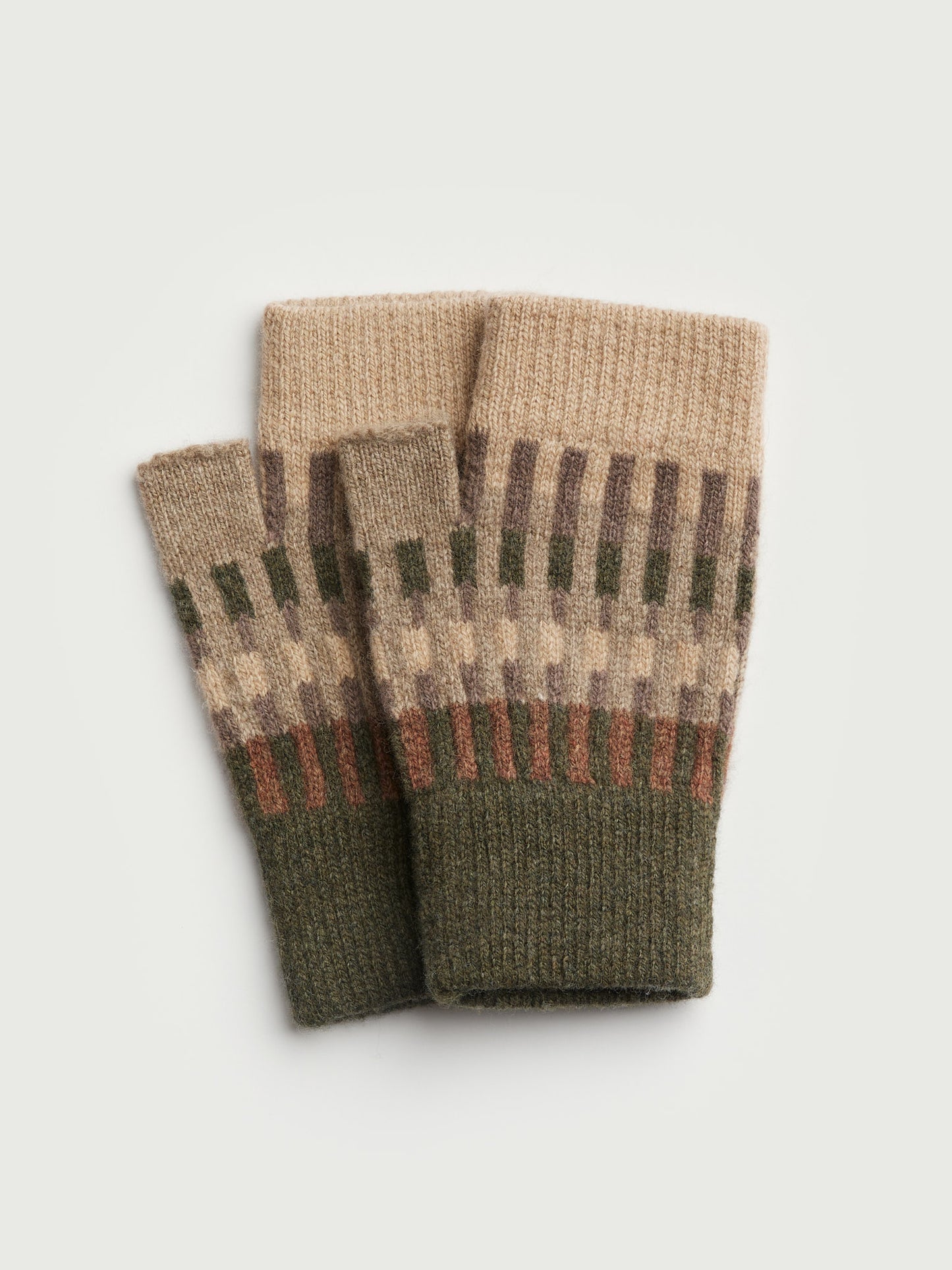Fingerless Mitten "Harbour" - Nettle, Wren, Hazelnut