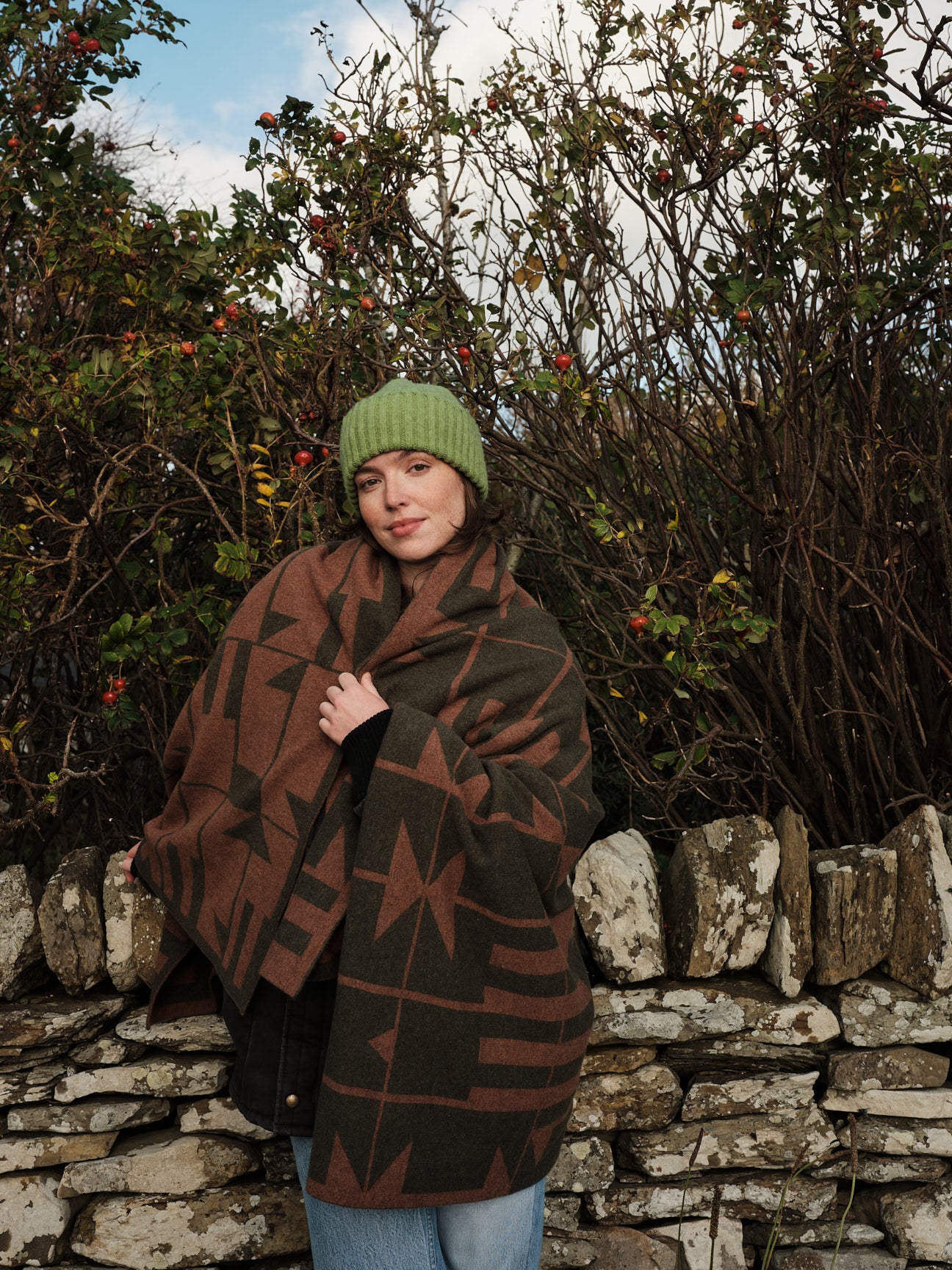 Blanket "Keel" - Nettle & Hazelnut