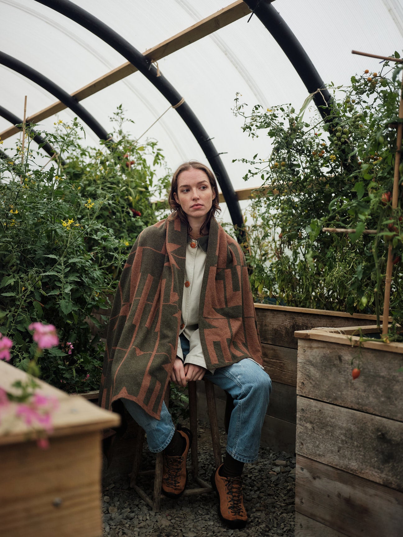 Blanket "Keel" - Nettle & Hazelnut