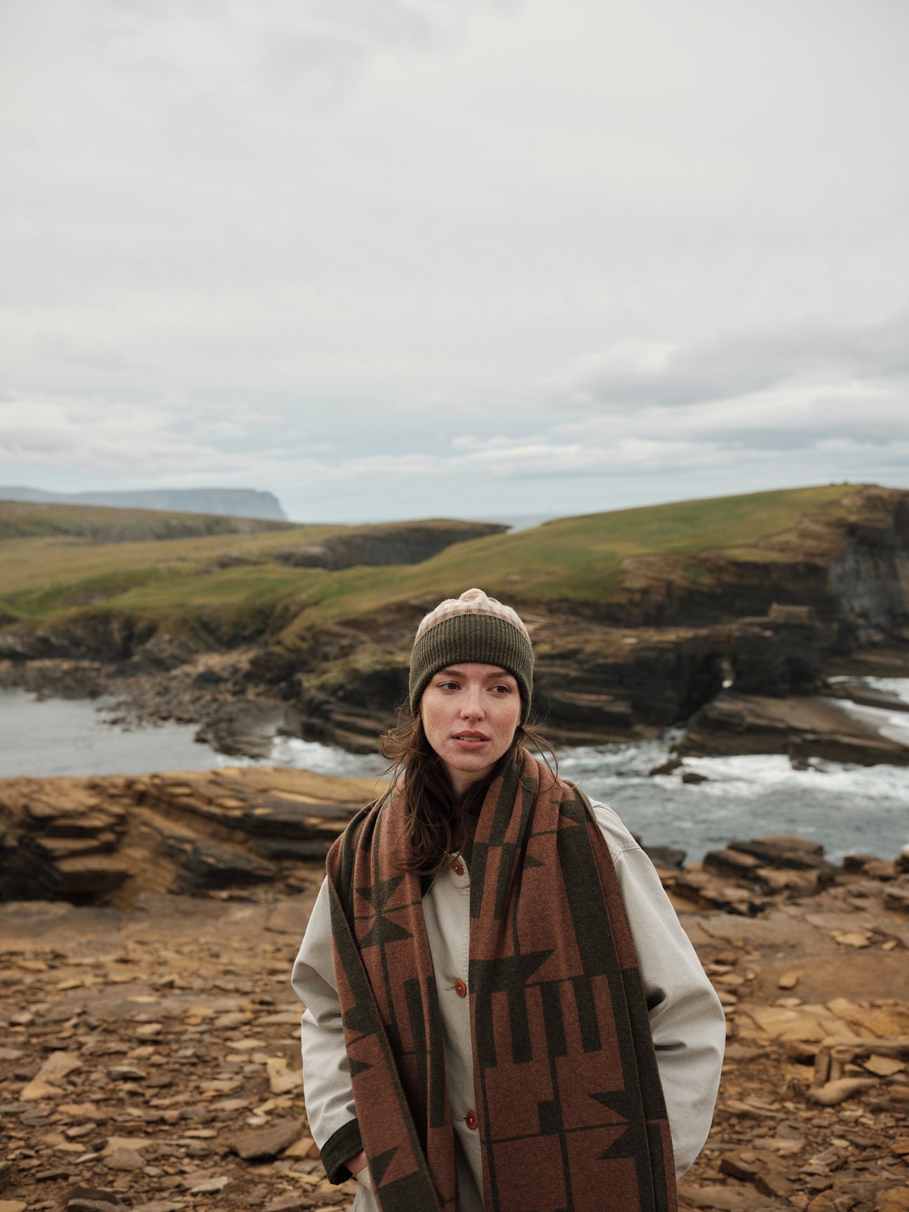 Scarf "Keel" - Nettle & Hazelnut