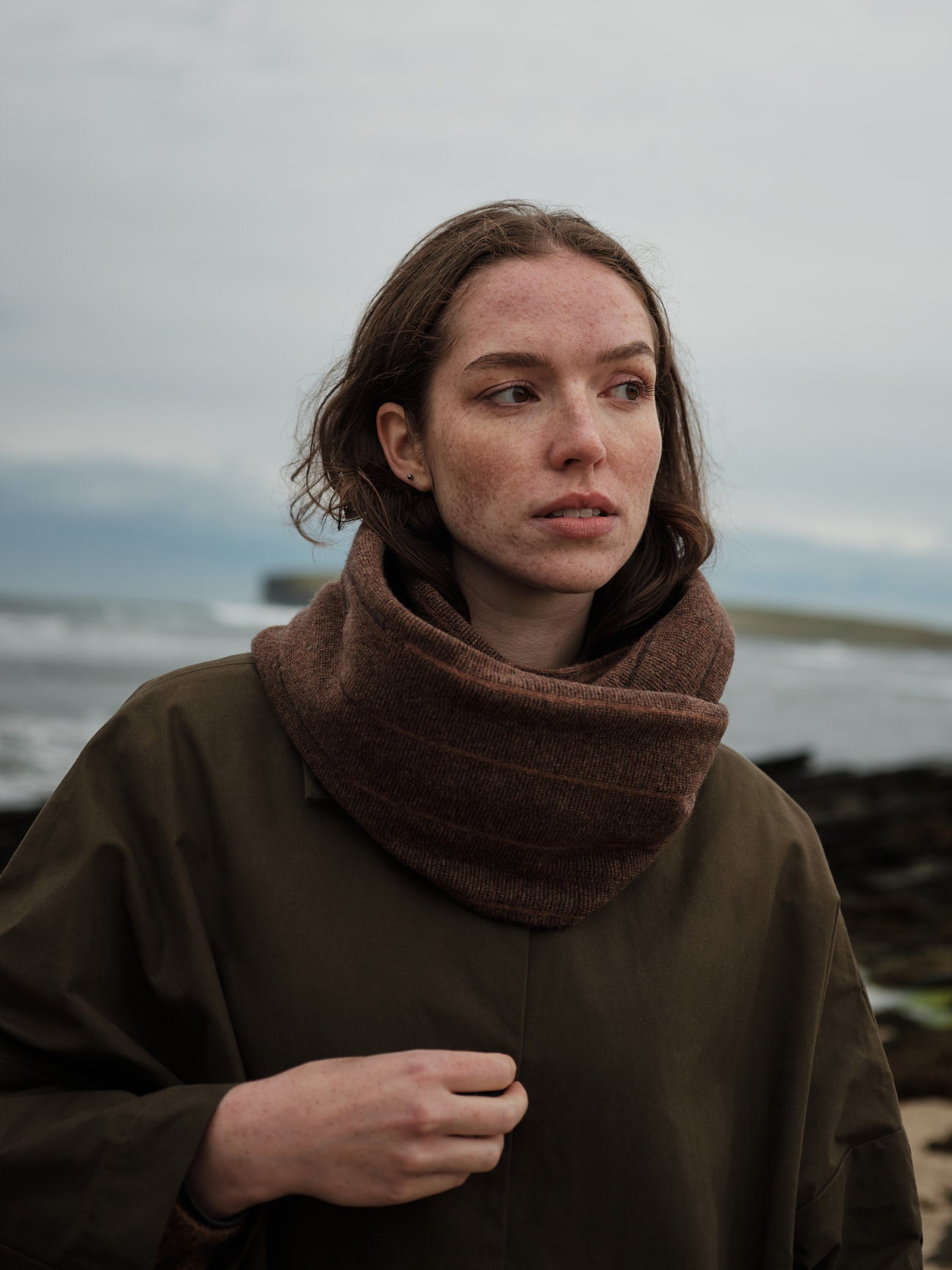 Circle Scarf "Reed" - Hazelnut & Loam