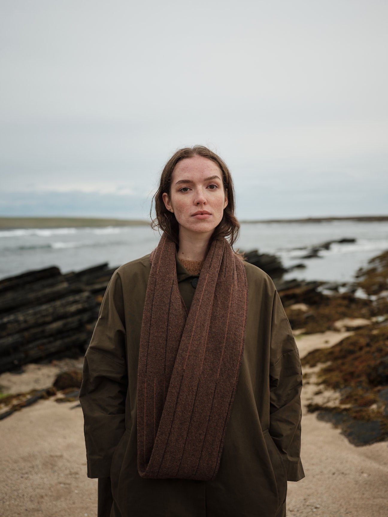 Circle Scarf "Reed" - Hazelnut & Loam