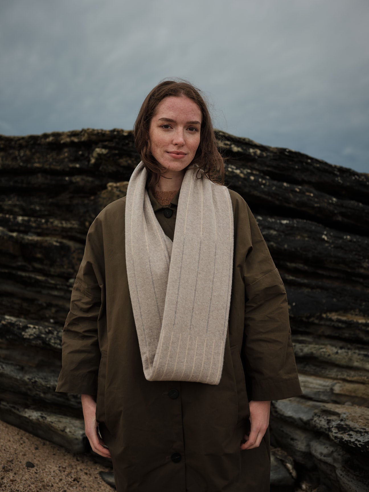 Circle Scarf "Reed" - Oat & Dove