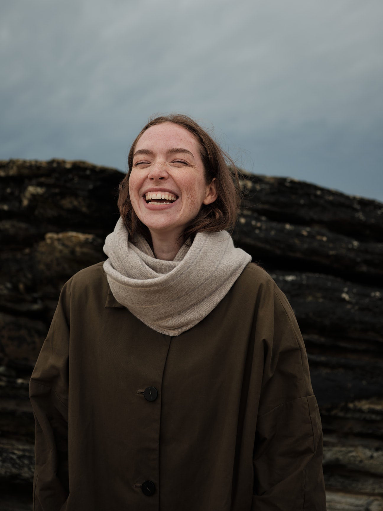 Circle Scarf "Reed" - Oat & Dove