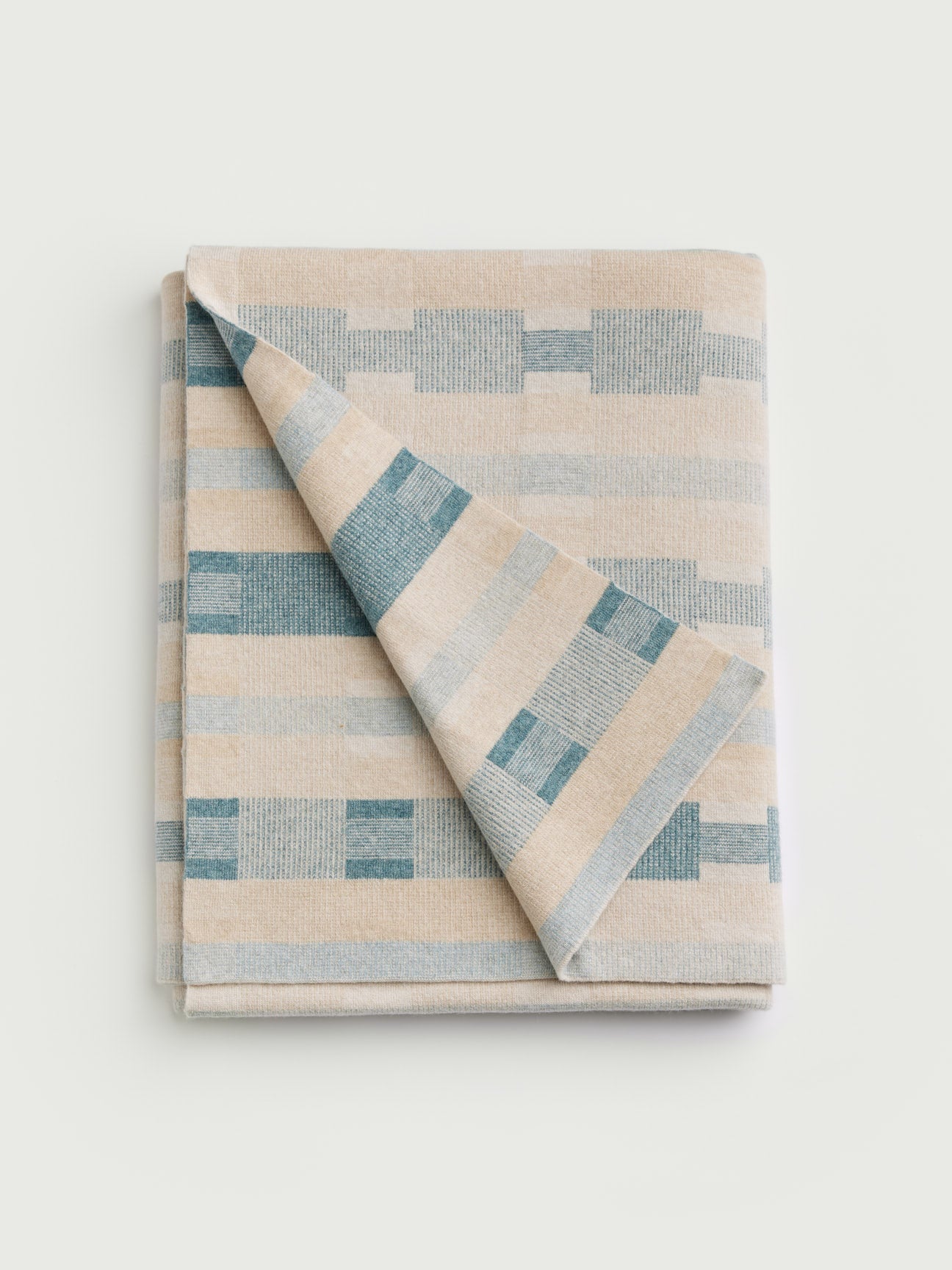 Blanket "Stockholm" - Swansdown, Oat, North Sea