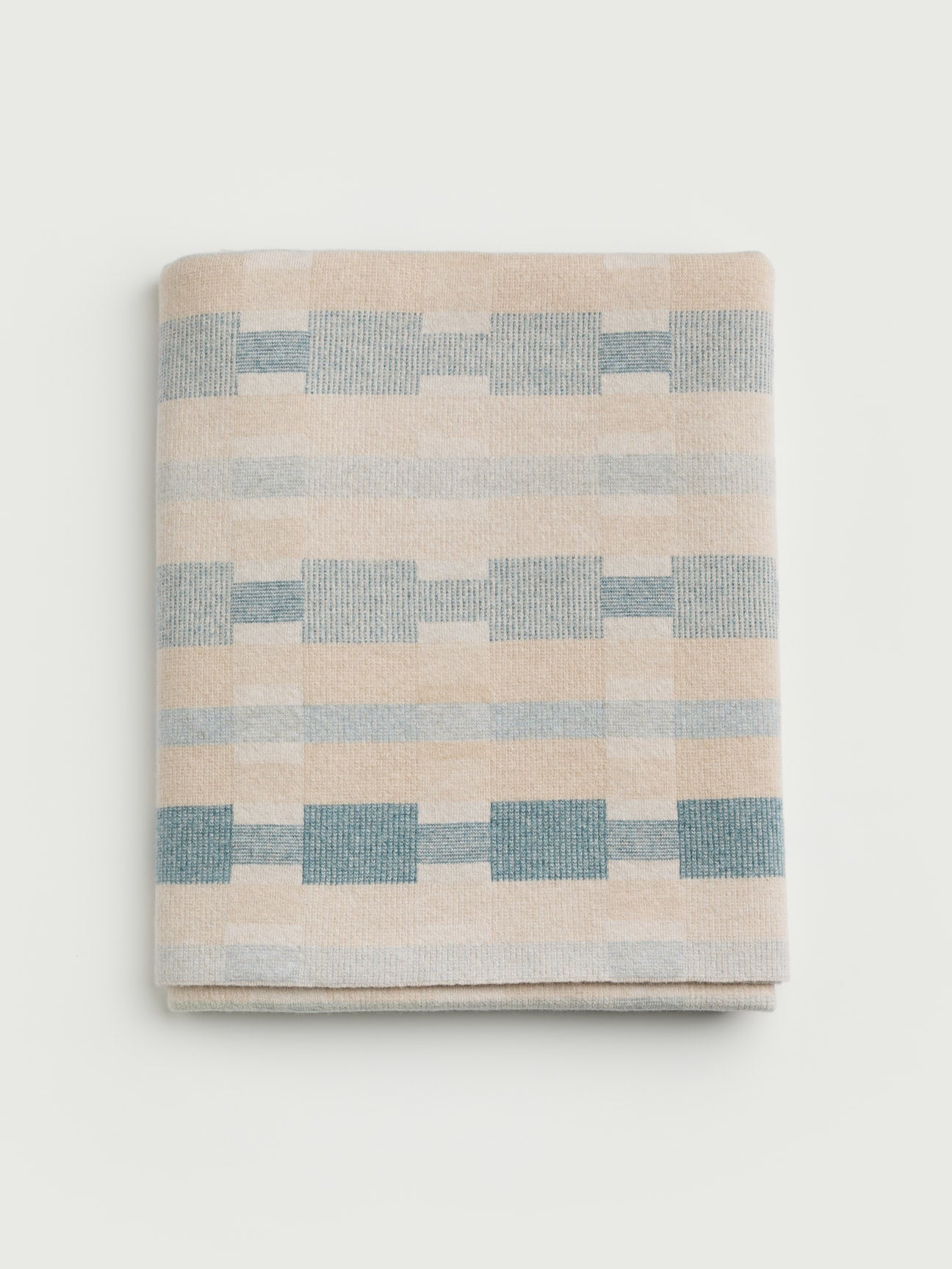 Blanket "Stockholm" - Swansdown, Oat, North Sea