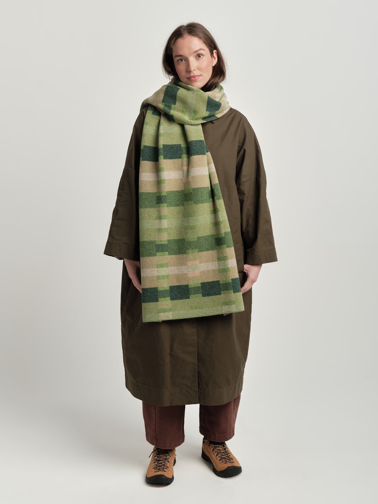 Scarf "Stockholm" - Field Green, Barley, Ink