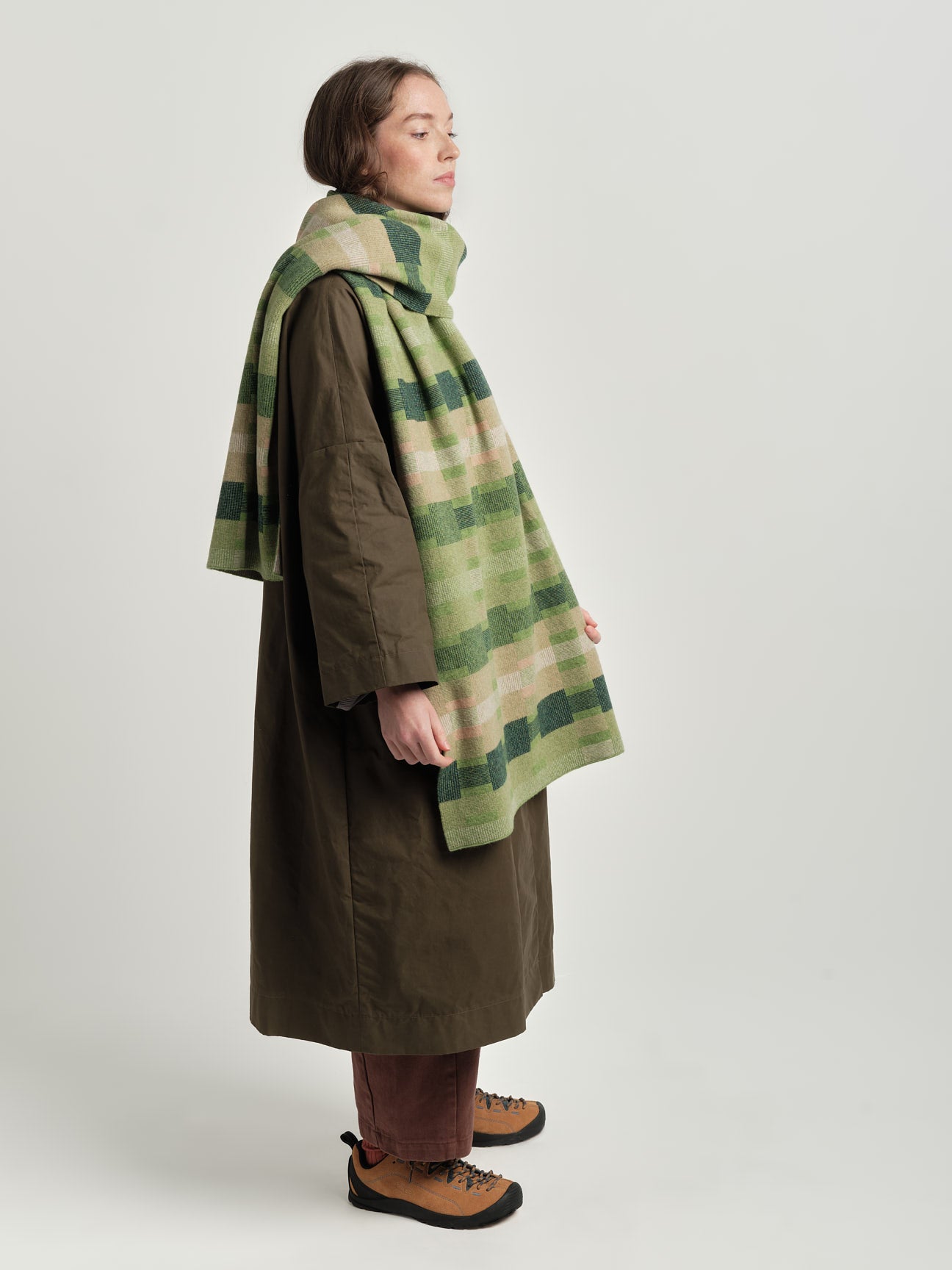 Scarf "Stockholm" - Field Green, Barley, Ink