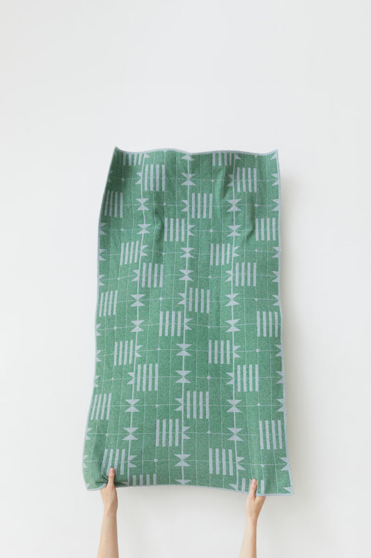 Mini Blanket "Dovetail" - Haar + Oxide Green